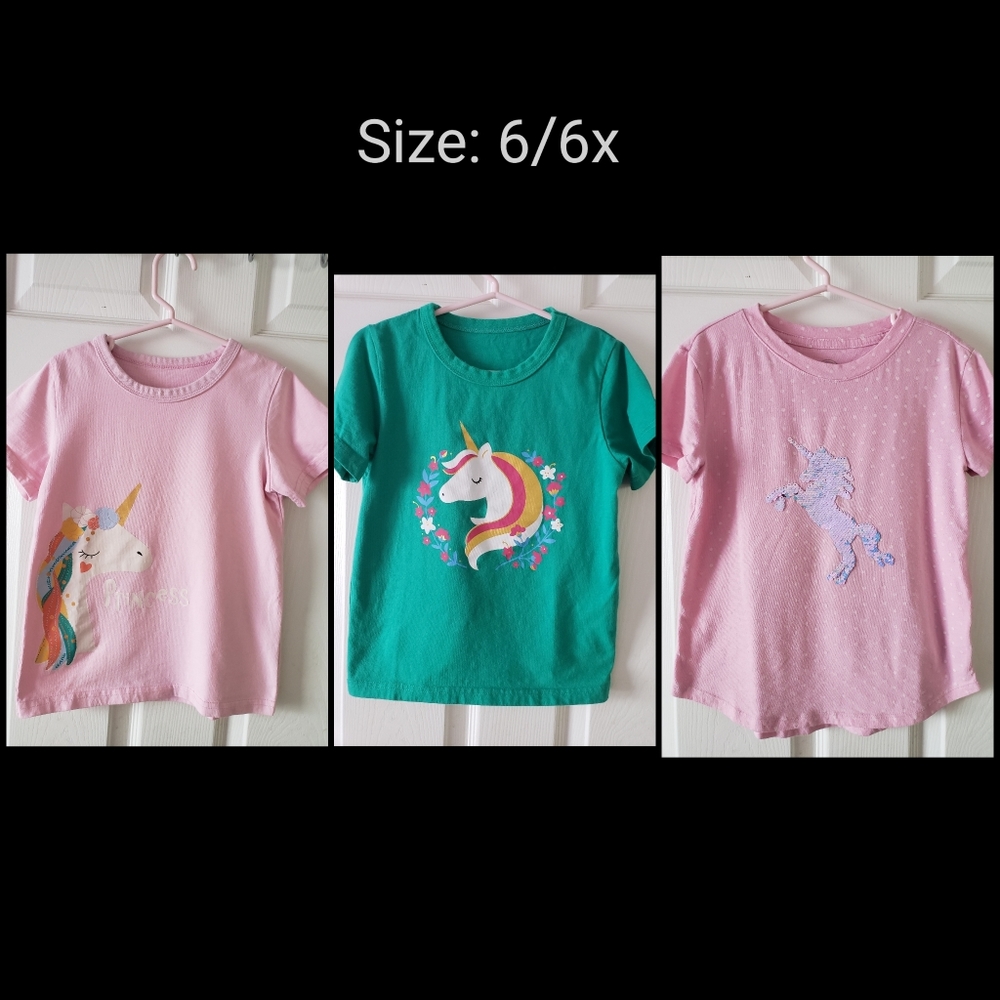 3 Little Girl Unicorn 🦄 Tops 6/6X